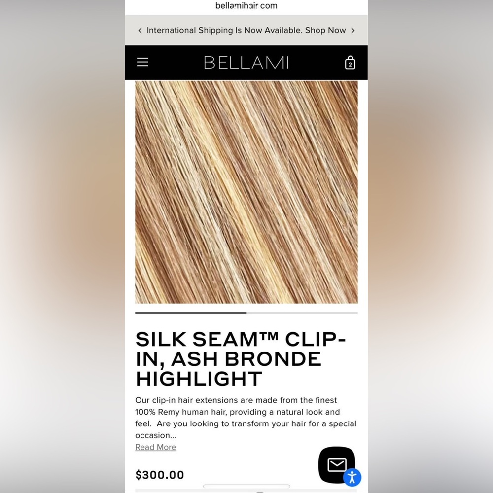 Bellami Clip-In Hair Extensions Ash Bronde 
20" | Style: Silk Seam | 5 Pieces